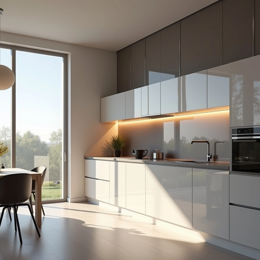 Fronty szklane w nowoczesnej kuchni